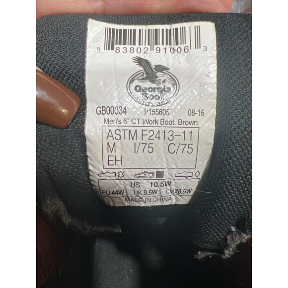 Georgia Boot Steel Toe Waterproof Slip/Oil Resistant Work Boots Mens Size 10.5W - Picture 13 of 13